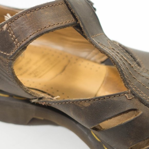 Dr Martens England Made Leather T-Strap Sandal Shoes - Men's Size 9 UK / 10 US - Picture 10 of 11